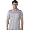 Adidas Golf Adidas ClimaCool Chest Print Polo - Mid Grey/Shock Pink -Fairway Fusion climacool chest print polo midgrey shock pink
