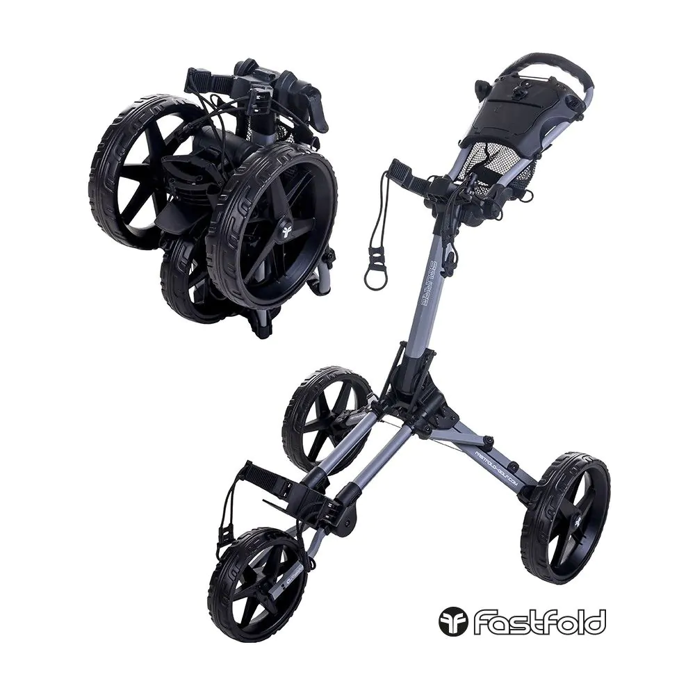 Fastfold Square Golf Trolley - Grey/Black 3 Fastfold Square Golf Trolley - Grey/Black