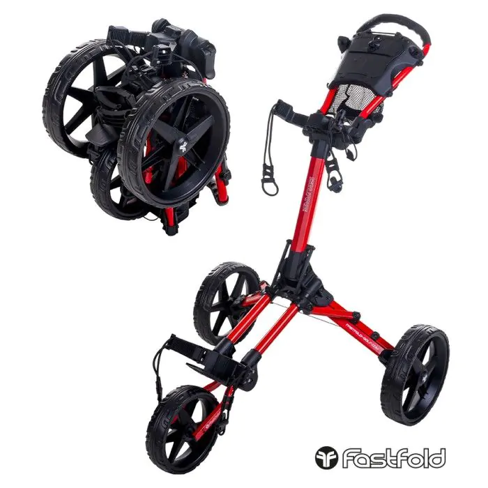 Fastfold Square Golf Trolley - Red/Black 3 Fastfold Square Golf Trolley - Red/Black