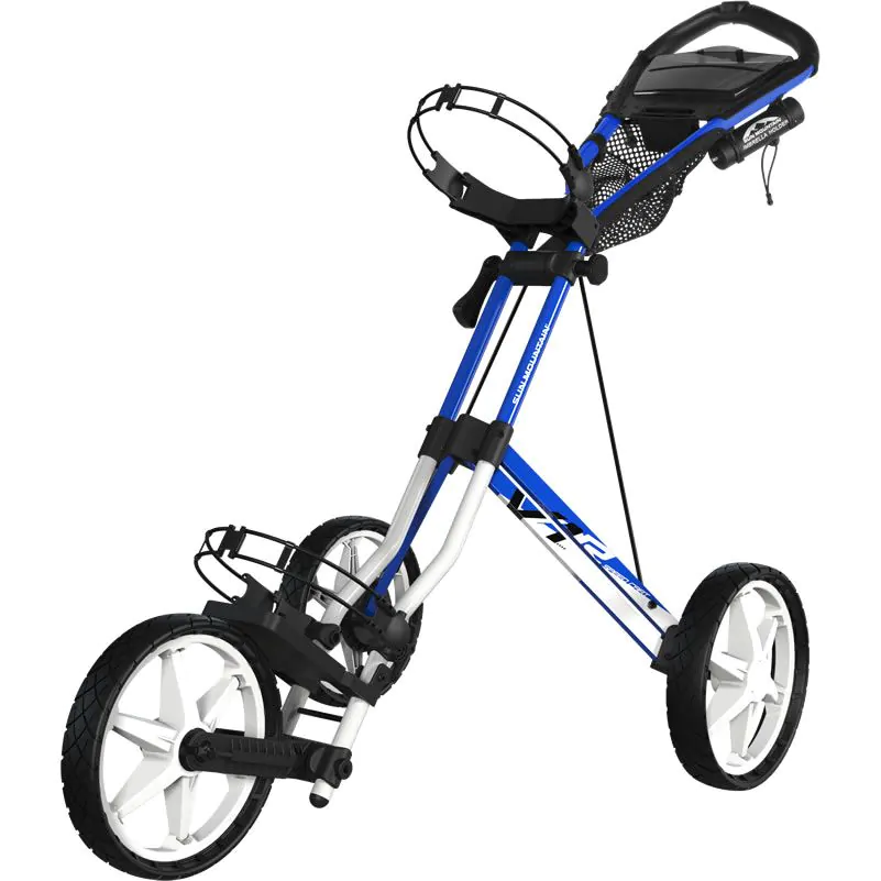 Sun Mountain 2022 SpeedCart V1R Push Cart - White/Blue 3 Sun Mountain 2022 SpeedCart V1R Push Cart - White/Blue