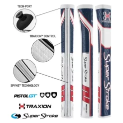 Super Stroke Traxion Pistol GT 2.0 Putter Grip - Red/White/Blue