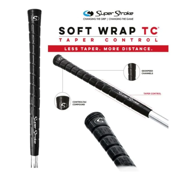Superstroke Soft Wrap TC Golf Grip - Black Midsize 3 Superstroke Soft Wrap TC Golf Grip - Black Midsize