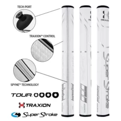 Super Stroke Traxion Tour 2.0 Putter Grip - White/Silver