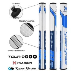Super Stroke Traxion Tour 2.0 Putter Grip - White/Light Blue/Dark Blue