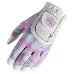 Wilson Staff Junior All-Fit Glove - White/Pink/Camo