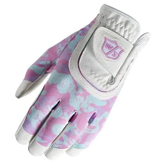 Wilson Staff Junior All-Fit Glove - White/Pink/Camo 3 Wilson Staff Junior All-Fit Glove - White/Pink/Camo