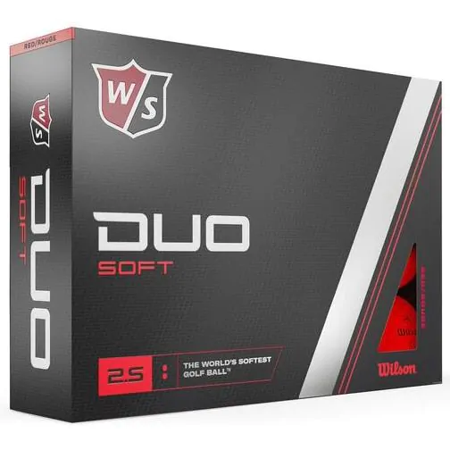 Wilson Staff Duo Soft Red Golf Balls - Dozen 3 Wilson Staff Duo Soft Red Golf Balls - Dozen